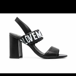 Love Moschino Black Block Heel Sandal with LOVE Motif